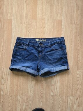 Denim Cuffed Women's Shorts - Blue
